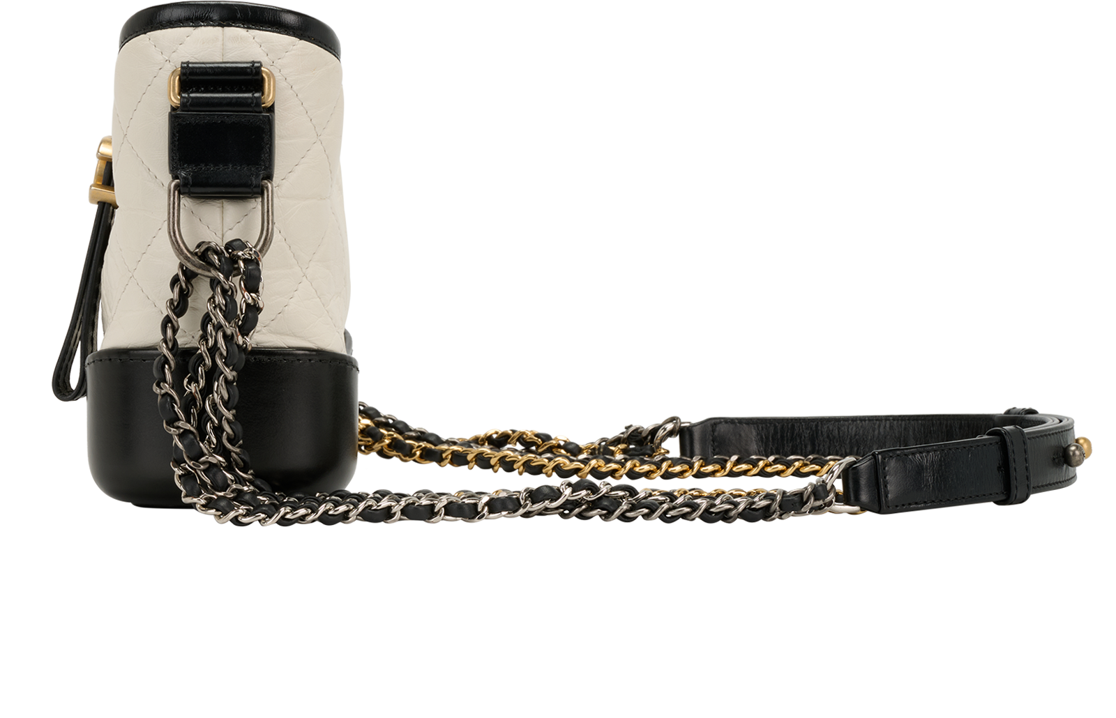 Small Gabrielle, &pound;1,800, Handbags, Black/White, Leather, Bottom view